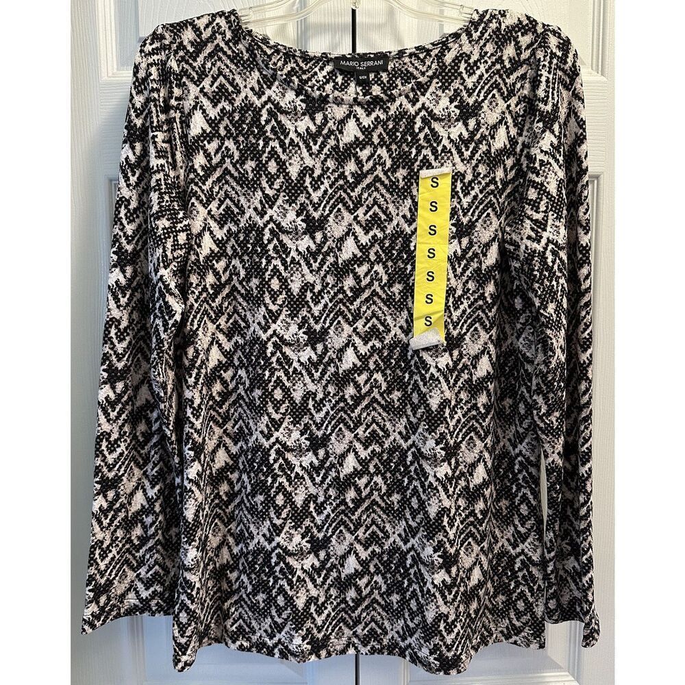 Mario Serrani Ladies Long Sleeve Snakeskin Print Shirt Size Small NEW